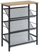 Παπουτσοθήκη Plexus 10-0048 60x30x80cm Walnut-Black Melamine, Metal