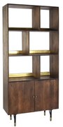 Ράφια DKD Home Decor Μαύρο Χρυσό Μέταλλο Σκούρο καφέ Ξύλο από Μάνγκο 4 Ράφια (90 x 35 x 200 cm)