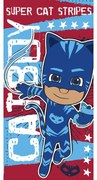 Πετσέτα Θαλάσσης Παιδική Βελουτέ Disney PJ Masks 28 Red-Blue DimCol Θαλάσσης 70x140cm 100% Cotton