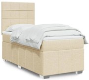 ΚΡΕΒΑΤΙ BOXSPRING ΜΕ ΣΤΡΩΜΑ ΚΡΕΜ 90X200 ΕΚ.ΥΦΑΣΜΑΤΙΝΟ 3291556