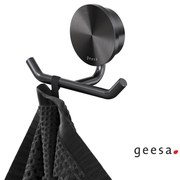 GEESA Opal Άγκιστρο Μπάνιου Διπλό με Βίδες 4.6x4.6cm Black Brushed Pvd