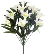 Τεχνητό Μπουκέτο Λίλιουμ 00-1339 52cm Ecru Marhome Συνθετικό Υλικό