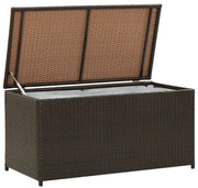 vidaXL Κουτί Αποθήκευσης Κήπου Καφέ 100x50x50 εκ. από Συνθετικό Ρατάν