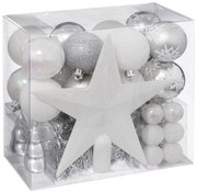 Χριστουγεννιάτικα Στολίδια Με Κορυφή (Σετ 44τμχ) A-S Deco Kit White 694531S