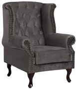 ΠΟΛΥΘΡΟΝΑ-ΜΠΕΡΖΕΡΑ ΓΚΡΙ ΒΕΛΟΥΔΟ T.CHESTERFIELD POLINA 83x75x107Yεκ.HM0053.10