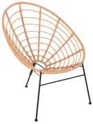 ΠΟΛΥΘΡΟΝΑ ΤΥΠΟΥ ΦΩΛΙΑ ΜΕΤΑΛΛΙΚΗ ALLEGRA HM5458.11 ΜΕ WICKER ΜΠΕΖ 73x78x88Υεκ. (1 Τεμμάχια)