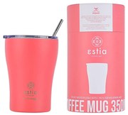 Estia 01-12199 Coffee Mug Save The Aegean Ποτήρι Θερμός με Καλαμάκι Fusion Coral 350ml