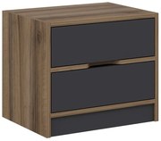 Κομοδίνο Elina 506MNR1502 54x40x47cm Anthracite-Walnut