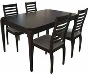 Bliumi  Σετ Τραπεζαρίας Ξύλο Οξιάς 5τμχ. BLIUMI Melody 1024 IN + Nancy 1036 IN (τραπέζι επεκτεινόμενο 140(+40)x90x75 και 4 καρέκλες) σε χρώμα WALNUT BEST-512487362