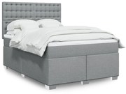 ΚΡΕΒΑΤΙ BOXSPRING ΜΕ ΣΤΡΩΜΑ ΑΝΟΙΧΤΟ ΓΚΡΙ 140X190 ΕΚ. ΥΦΑΣΜΑΤΙΝΟ 3292797