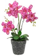 Artekko Artekko Orchid Τεχνητή Πλαστική Ροζ Ορχιδέα σε Γλάστρα (26x12x46)cm 420024-AB