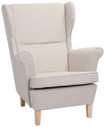 Πολυθρόνα - μπερζέρα Malei ύφασμα σε κρεμ απόχρωση-ξύλινα πόδια 85x93x100εκ 85x93x100 εκ.