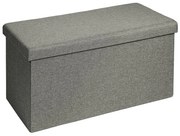 Σκαμπό-μπαούλο Greatness ύφασμα γκρι 76x38x38εκ Υλικό: FAUX LINEN - MDF - FOAM 257-000001