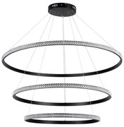 Φωτιστικό Οροφής Diamond Trio 61140 Led 150W Φ60+80+100cm Black GloboStar Αλουμίνιο