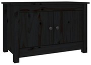 vidaXL Παπουτσοθήκη Μαύρη 70x38x45,5 εκ. από Μασίφ Ξύλο Πεύκου