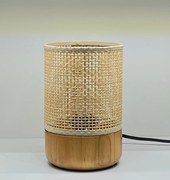Επιτραπέζιο Φωτιστικό D15cm 1xE27 Ξύλινη Βάση-Ψάθινο Καπέλο Etoile LM-415