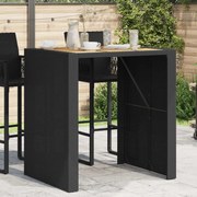 Τραπέζι Μπαρ Κήπου Επιφ. Ακακίας Μαύρο 105x80x110εκ Συνθ. Ρατάν 368696