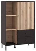 Βιτρίνα Correze 2K2F POP Μαύρος Δρύς - Artisan Oak 87x40x131 εκ.