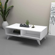 Τραπεζάκι σαλονιού Aster Megapap χρώμα λευκό 120x56x40εκ.