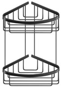 Θήκη Διπλή Γωνιακή W27xD21xY29 cm Black Mat Sanco Shower Baskets 009-M116