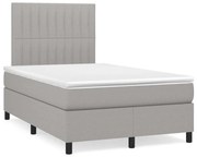 ΚΡΕΒΑΤΙ BOXSPRING ΜΕ ΣΤΡΩΜΑ &amp; LED ΑΝ.ΓΚΡΙ 120X190ΕΚ. ΥΦΑΣΜΑΤΙΝΟ 3270211