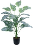 Τεχνητό Φυτό Banana Zebra 20919 Φ78x80cm Green-White GloboStar Πολυαιθυλένιο,Ύφασμα