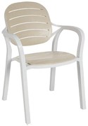 Καρέκλα - Πολυθρόνα Gentle PP λευκό-cappucino 57.5x58x84 εκ.