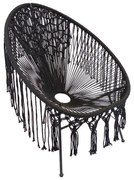 Πολυθρόνα Κήπου Macrame &quot;Havvana&quot; Fylliana Mαύρο 72x92x86 εκ.