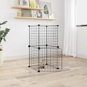 vidaXL Κλουβί Κατοικίδιων με 8 Πάνελ + Πόρτα Μαύρο 35x35 εκ. Ατσάλινο