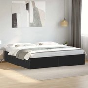 vidaXL Πλαίσιο Κρεβατιού Μαύρο 200x200 εκ. Επεξεργ. Ξύλο