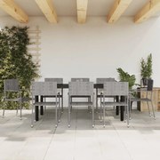 vidaXL Σετ Τραπεζαρίας Κήπου 9Τεμ. Γκρι/Μαύρο Συνθετικό Ρατάν / Ατσάλι