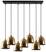 Φωτιστικό Οροφής - Ράγα Tattoo 584TTM1370 85x35x113cm 7xE27 40W Black-Gold Opviq