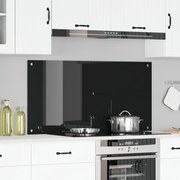 vidaXL Πίσω Πάνελ Κουζίνας Μαύρο 120 x 60 x 0.6 εκ. σκληρυμένο γυαλί