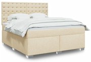 vidaXL Κρεβάτι Boxspring με Στρώμα Κρεμ 180x200 εκ. Υφασμάτινο