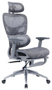 Καρέκλα γραφείου διευθυντή με υποπόδιο Thelonius mesh γκρι Υλικό: FABRIC MESH-ALUMINUM BASE 275-000001
