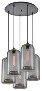 Φωτιστικό Οροφής Πολύφωτο Homelighting Feint 77-8785 Smoked Glass