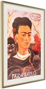 Αφίσα - Frida Khalo – Self-Portrait - 40x60 - Χρυσό - Με πασπαρτού