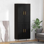 vidaXL Highboard Μαύρη Οξυά 69,5 x 34 x 180 εκ. Επεξεργασμένο ξύλο