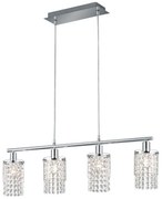 Φωτιστικό Οροφής Posh R30764006 4xE14 10W 11x80x150cm Chrome RL Lighting Μέταλλο,Γυαλί