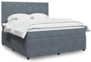 vidaXL Κρεβάτι Boxspring με Στρώμα Σκούρο Γκρι 180x200 εκ. Βελούδινο