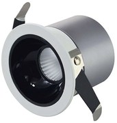 Σποτ Χωνευτό S070 Φ7x8,3cm Led 750Lm 10W 3000K White-Black Στρόγγυλο