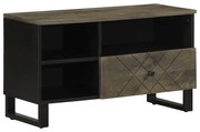 Έπιπλο Τηλεόρασης Μαύρο 80 x 33 x 46 εκ. από Μασίφ Ξύλο Μάνγκο