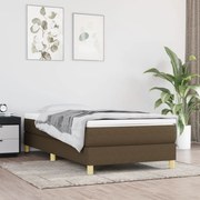 Κρεβάτι Boxspring με Στρώμα Σκούρο Καφέ 100x200 εκ. Υφασμάτινο