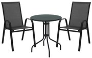 Σετ κήπου - Τραπεζαρία Vergo - Calan 3 τεμ. μέταλλο μαύρο Φ60x70 εκ. 60x60x70 εκ.