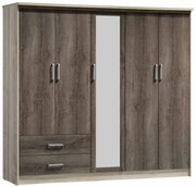 Ντουλάπα ρούχων πεντάφυλλη OLYMPUS pakoworld χρώμα castillo-toro 198x57x183εκ