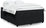 vidaXL Κρεβάτι Boxspring με Στρώμα Μαύρο 140x190 εκ. Βελούδινο