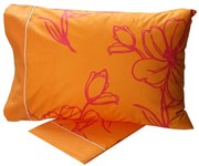 Σεντόνια Μονά 160x260 Σετ 3 Τεμ. Sunshine Home Cotton Feelings Εμπριμέ 537 Orange