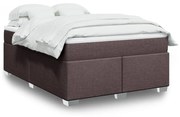 Κρεβάτι Boxspring με Στρώμα Σκούρο Καφέ 140x190 εκ. Υφασμάτινο