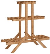 vidaXL Ραφιέρα Φυτών 83 x 25 x 83 εκ. από Ξύλο Ελάτης