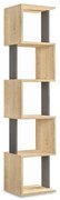 Βιβλιοθήκη - στήλη Piri χρώμα φυσικό-ανθρακί 35x30x161εκ 35x30x161 εκ.